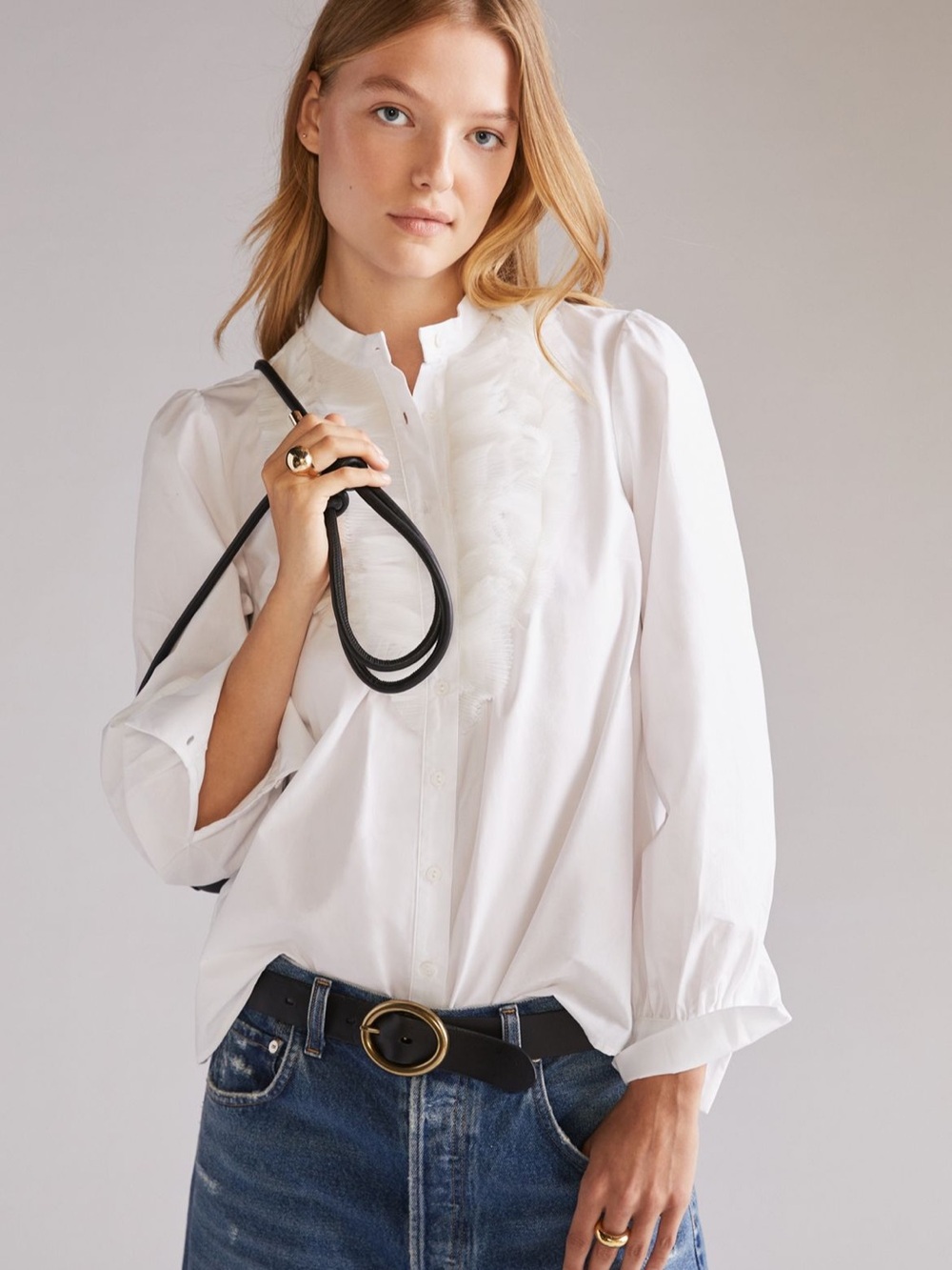 Maeve Tulle-Trimmed Buttondown